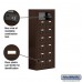 Salsbury Cell Phone Storage Locker - 7 Door High Unit (8 Inch Deep Compartments) - 14 A Doors - Bronze - Surface Mounted - Resettable Combination Locks